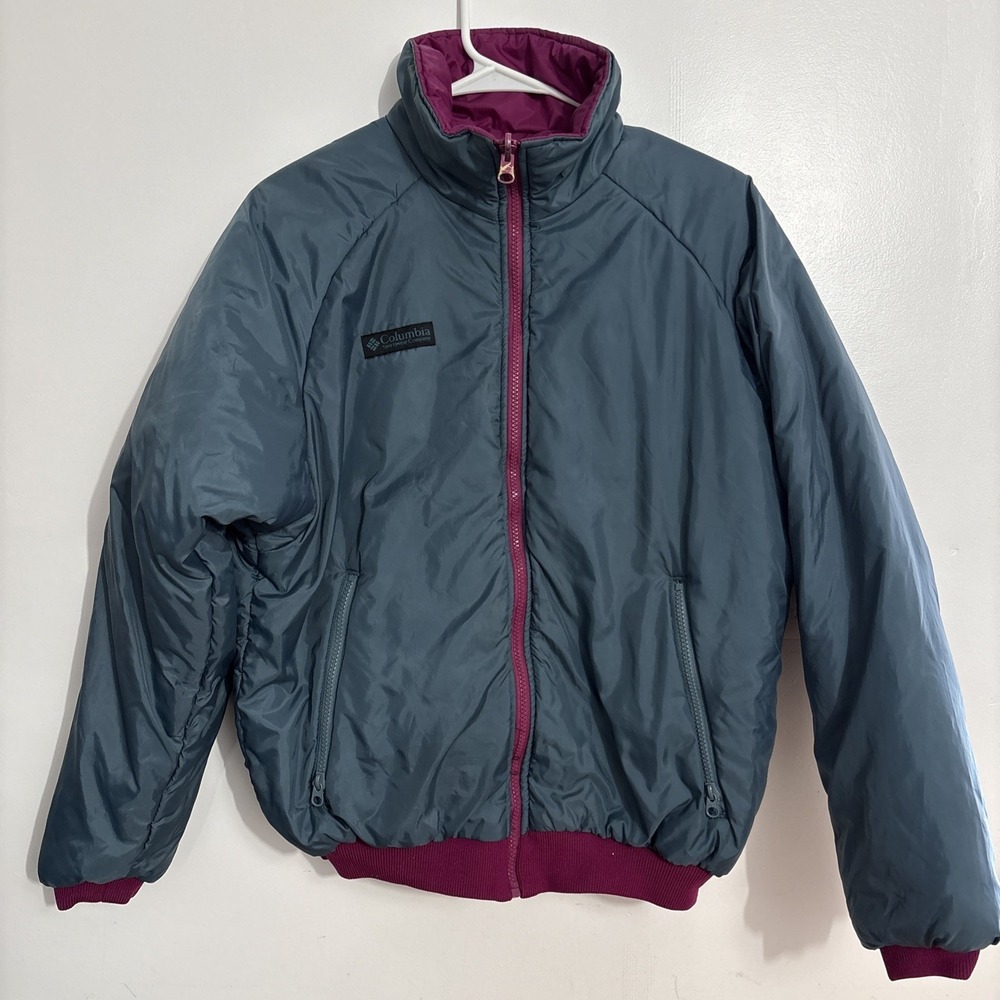 Vintage Columbia Retro Puff Jacket Reversible Size Men's Small Size Teal Magenta